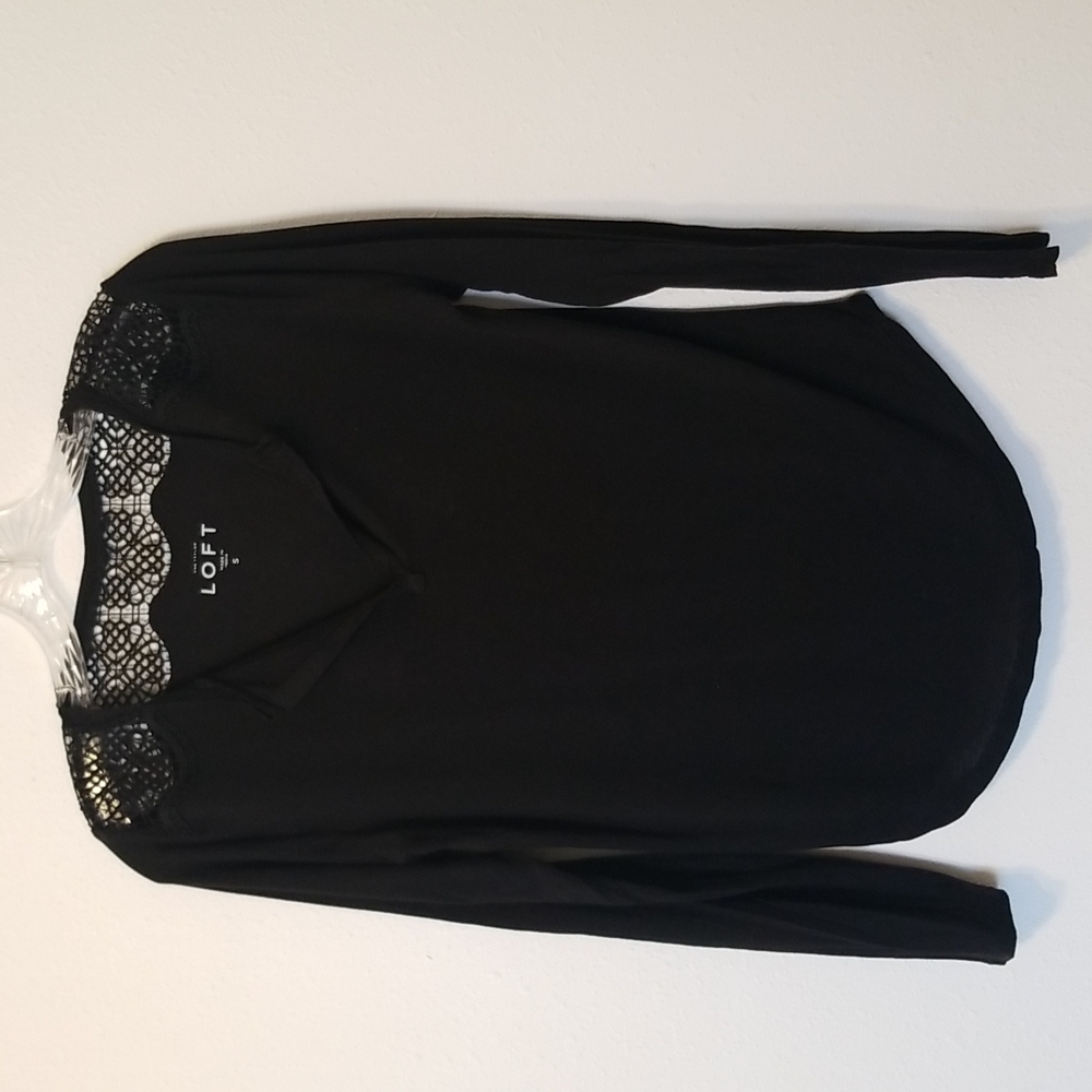 Used LOFT black long sleeve top, size S.
